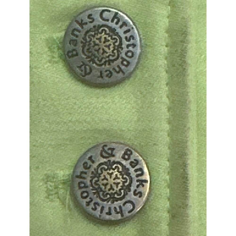 Christopher & Banks Lime Green Button Up Jacket Stretch Fabric Size L - Picture 8 of 9